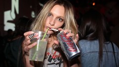 Woman drinks party blondes