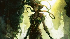 Woman dryad medusa magic: the gathering artwork fantasy art 