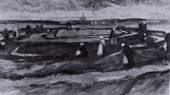 Woman dunes paintings Vincent van Gogh artwork