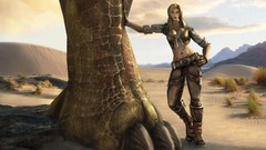 Woman dust Dinosaurs ParaWorld