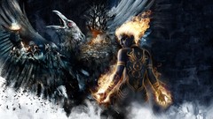 Woman Eagles fantasy art Dungeon Siege III