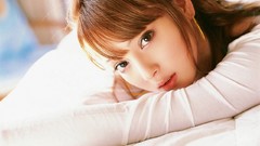 Woman earrings asians brown eyes brunettes lying down teen 