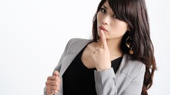 Woman earrings asians brunettes Simple Background