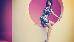 Woman earrings asians models high heels