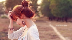 Woman earrings asians Viet Nam