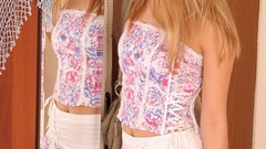 Woman earrings blondes skirts mirrors teen necklaces