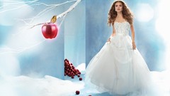 Woman earrings brides white dress wedding dresses