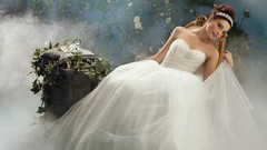 Woman earrings brides white dress wedding dresses