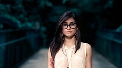 Woman earrings tattoos models necklaces girls with glasses amliv