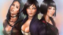 Woman edge devil may cry dmc blue eyes mirrors edge artwork 