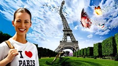 Woman Eiffel Tower Photo