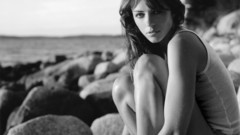 Woman Elizabeth Hurley monochrome