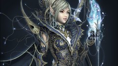 Woman elves blondes artwork fantasy art