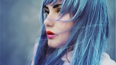 Woman elves queen blue hair