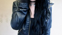 Woman emo brunettes piercings