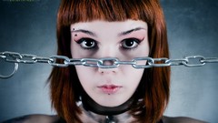 Woman emo models black eyes redheads portraits top model emo 