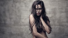 Woman emotions faces brunettes Athena Erwintirta