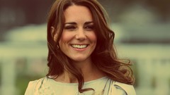 Woman English Celebrity faces smiling long hair brunettes Kate 