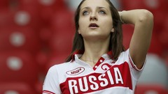 Woman Euro fans soccer Russians