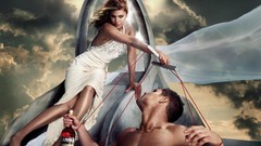 Woman Eva Mendes Actress brown eyes brunettes campari