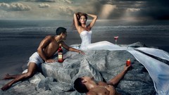 Woman Eva Mendes Actress brown eyes brunettes campari commercial