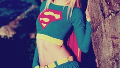 Woman eye skin blondes cosplay supergirl
