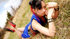 Woman eye skin chun-li cosplay
