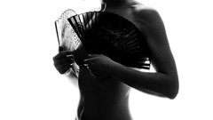 Woman eye skin fans nude