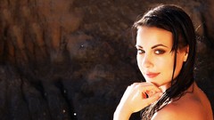 Woman eyelashes faces brunettes lorena garcia wet hair