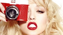 Woman eyelashes juice Cameras faces blondes seductive lip gloss 