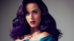 Woman eyelashes juice dress katy perry singers purple hair lip 