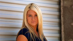 Woman eyelashes outdoors blondes lip gloss Alison Angel alison