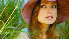 Woman eyes Actress grass