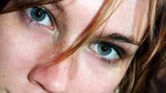 Woman eyes freckles portraits