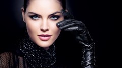 Woman eyes gloves models