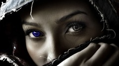 Woman eyes heterochromia selective