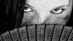 Woman eyes monochrome