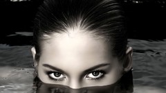 Woman eyes monochrome