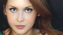 Woman eyes redheads lips