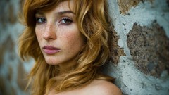 Woman faces Actress blondes freckles vica kerekes