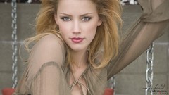Woman faces Actress blondes long hair amber heard