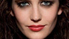 Woman faces Actress blue eyes brunettes red lipstick Eva Green