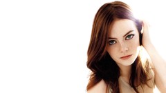 Woman faces Actress emma stone Simple Background