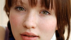 Woman faces Actress green eyes brunettes emily browning pink 