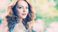 Woman faces Actress green eyes emma stone