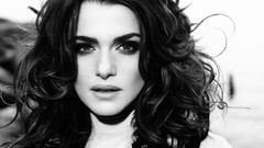 Woman faces Actress rachel weisz curly hair grayscale