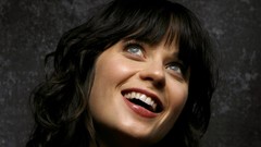 Woman faces Actress smiling brunettes bangs zooey deschanel