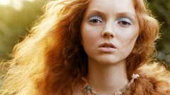 Woman faces Actress sunlight eye shadow long hair models 
