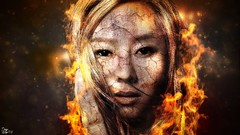 Woman faces after asians