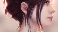 Woman faces artwork Simple Background